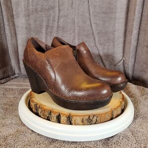 Women's Brown Leather Wedge Shoes